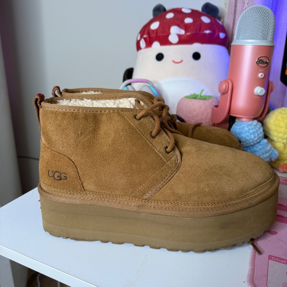 UGG Women's Tan Suede Platform Boots